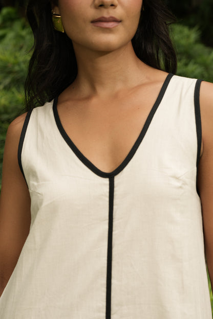 RIVIERA MAXI DRESS CONTRAST PIPING