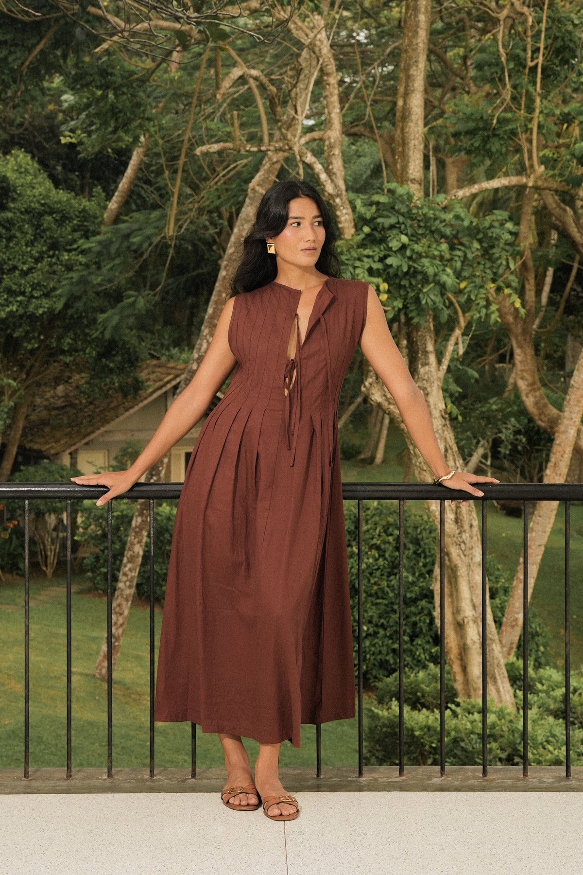 TAMARA PLEATED MIDI DRESS