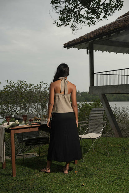 CHIARA LINEN WRAP SKIRT